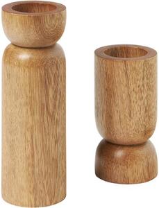 Set 2 portalumini in legno di mango Matti