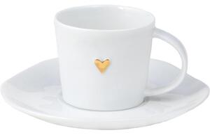 Tazzina caffè con piattino in porcellana Heart