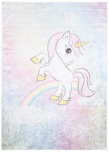 Tappeto per bambini colorato con motivo a unicorno Larghezza: 80 cm | Lunghezza: 150 cm