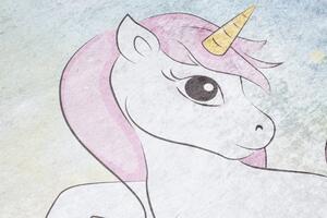 Tappeto per bambini colorato con motivo a unicorno Larghezza: 120 cm | Lunghezza: 170 cm