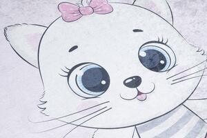 Tappeto per bambini con il motivo di un adorabile gatto Larghezza: 80 cm | Lunghezza: 150 cm