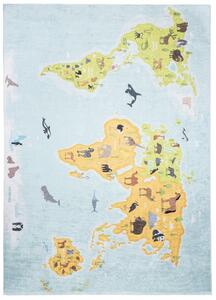 Tappeto per bambini con mappa del mondo e animali Larghezza: 120 cm | Lunghezza: 170 cm
