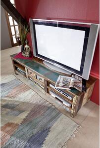 NATURE OF SPIRIT #18 Mobile TV in legno riciclato  laccato / multicolore 180x50x50 NATURE OF SPIRIT #18
