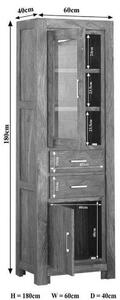 Vetrina in legno di Sheesham / palissandro 60x40x180 miele laccato METRO LIFE #106