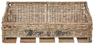 Mensola a muro in rattan metallo teak legno maniglie con porta bicchieri fatto a mano boho naturale decorazione casa decorazione casa Beliani