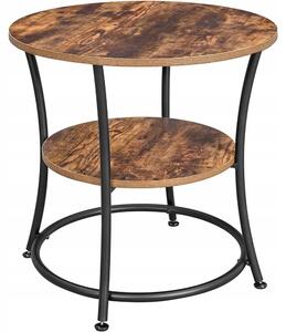 Tavolino - Leobert - Marrone Rustico/Nero - 55 X 55 X 55 Cm
