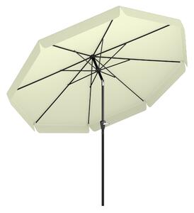 Outsunny Ombrellone da Giardino Rotondo Φ266x250cm Beige, con Palo Centrale e Sfiato Superiore, Protezione UV|Aosom