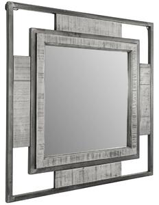 Specchio in legno di Mango 92x4x92 grigio scuro laccato HEAVY INDUSTRY #154