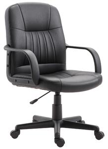 Vinsetto Sedia da Ufficio Ergonomica Poltrona Scrivania Girevole Altezza Regolabile Schienale Alto Ecopelle Nero|Aosom