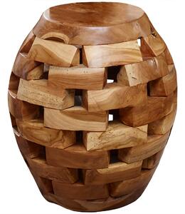 Sgabello in legno di Teak 30x30x47 Teak naturale laccato UNIKA