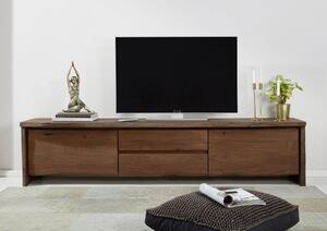 Mobile TV in legno di Acacia 220x45x50 marrone laccato PURE ACACIA #804