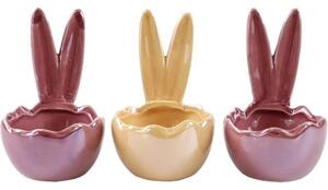 Set 3 ciotoline decorative orecchie da coniglio in porcellana Glossy