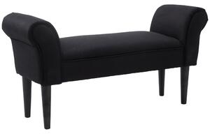HOMCOM Panca Fondo Letto Imbottita con Braccioli Arrotolati, 102x35x51cm, Nero|Aosom