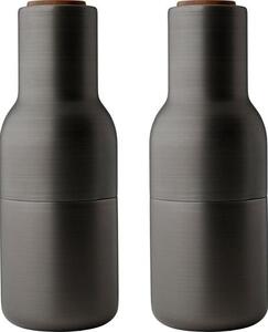 Set macina sale e pepe con coperchio in legno di noce Bottle Grinder 2 pz