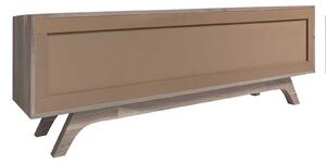 TROMSO #104 Mobile TV in legno di acacia e vetro - laccato / marrone - bianco 160x45x50