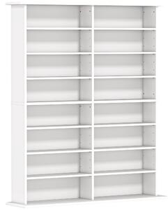 HOMCOM Mobile Libreria porta CD a 16 Ripiani dal Design Moderno in Legno, 106.5x24x126.3 cm, Bianco | Aosom Italy