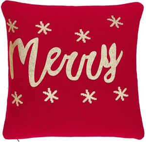Federa natalizia a maglia con scritta Merry