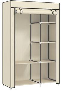 HOMCOM Armadio Guardaroba Portatile in Tessuto con 6 Ripiani Aperti e un Appendino, 103x43x162.5 cm, Crema | Aosom Italy