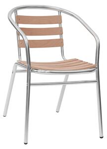 Sedia Alluminio impilabile in alluminio tipo bar confezione 1 pezzo Peso kg 2,5 in Alluminio e Poliwood