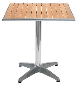 Tavolo Quadrato modello Bar in Alluminio 70x70x h75 cm peso 11,2 kg in Poliwood ed alluminio