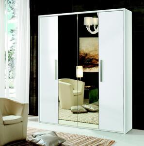 Armadio 4 ante armadio mobili di design armadi in legno specchio bianco