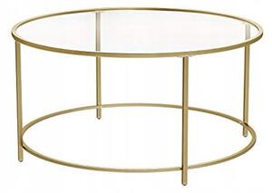 Tavolino - Leobert - Oro/Trasparente - 84 X 45,5 Cm