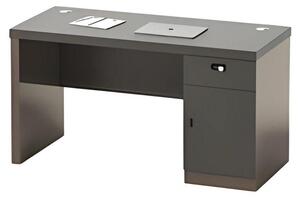 Scrivania Workstation Black Modern Look Storage Lock Canalizzazioni per cavi
