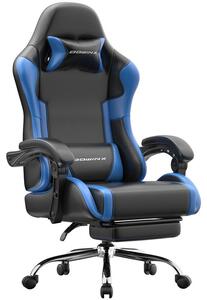 Sedia da gaming, sedia ergonomica, poltrona da gaming con poggiapiedi, capacità di carico fino a 150 kg, sedia da gaming con braccioli regolabili, colore blu