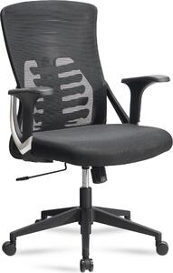 Sedia da ufficio nera con rivestimento in rete sedia da scrittura fino a 120 kg | Amstyle
