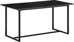 WOHNLING Tavolo da pranzo 120x60x76 cm Tavolo da cucina Nero effetto marmo Tavolo da pranzo moderno Tavolo da pranzo piccolo Tavolo rettangolare Tavolo da pranzo con gambe in metallo