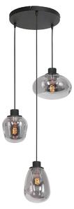 Steinhauer - lampada a sospensione - Reflexion - nero - vetro metallo - Ø 30cm - E27 - 3079ZW