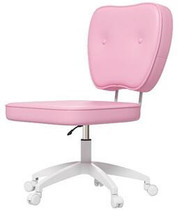 Sedia da ufficio Vinsetto, regolabile in altezza da 82 a 92 cm, sedia da scrivania con rotelle, colore rosa