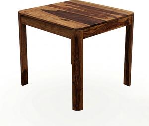 WOHNLING Tavolo da pranzo in legno massello Sheesham 80x80 cm marrone scuro Tavolo da pranzo quadrato Tavolo da cucina per 4 persone Tavolo in legno Tavolo da pranzo Fatto a mano