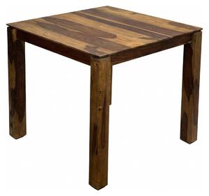 WOHNLING Tavolo da pranzo in legno massello Sheesham 80x80 cm marrone scuro Tavolo da pranzo quadrato Tavolo da cucina per 4 persone Tavolo in legno Tavolo da pranzo Fatto a mano