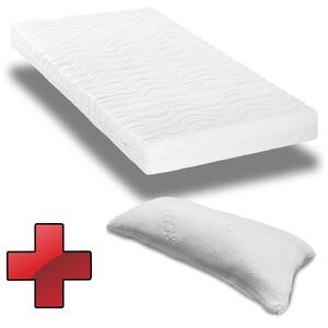 Materasso CloudComfort Premium in schiuma fredda 90 x 200 cm, altezza 15 cm, livello di rigidità H2/H3 + cuscino comfort viscoelastico CloudComfort 40 x 80 cm