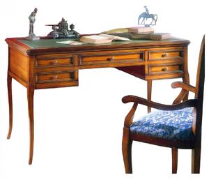 MOBILI 2G - SCRIVANIA ARTE POVERA PIANO IN PELLE BASSANO 130x70x80