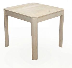 WOHNLING Tavolo da pranzo in legno massello di mango 80x80 cm, effetto sbiancato, tavolo da pranzo quadrato, tavolo da cucina per 4 persone, tavolo in legno, tavolo da pranzo, realizzato a mano