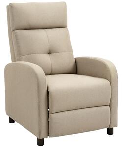 HOMCOM Poltrona relax reclinabile, poggiapiedi estensibile, molle insacchettate, fino a 150 kg, Beige | Aosom Italy
