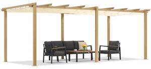 Pergola da terrazza Barbados 3x6 m Garden Point in legno-beige