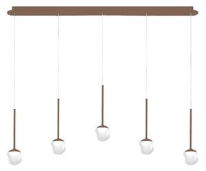 Lampadario moderno promoingross lollypop s5tr bn led metallo oro rosato metacrilato bianco - Promoingross