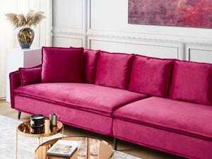 Divano 4 posti velluto rosa fucsia moderno glamour cuscini soggiorno Beliani