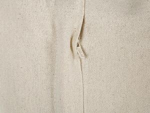 Set di 2 cuscini decorativi cotone bianco e grigio 45x45 cm con motivo a righe nappe Beliani