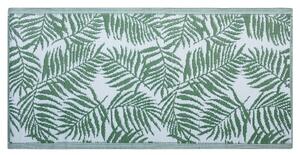 Tappeto per esterno Verde scuro PP 90x150 cm Motivo foglia di palma reversibile Beliani