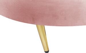 Divano velluto rosa glamour curvo stile retrò a 3 posti gambe metallo dorato Beliani