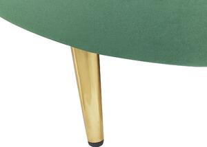 Divano velluto verde smeraldo curvo stile retrò a 3 posti gambe metallo dorato Beliani