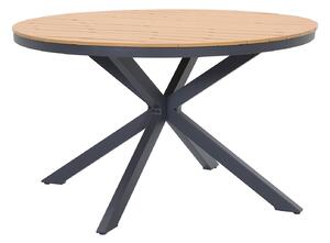 Tavolo da giardino rotondo in alluminio D.125 cm Antracite e naturale chiaro - ZEYVA di MYLIA