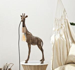 Lampada da Tavolo in Resina Dorata GIRAFFA Dimensioni 28x16xh 60 cm metallo dorato