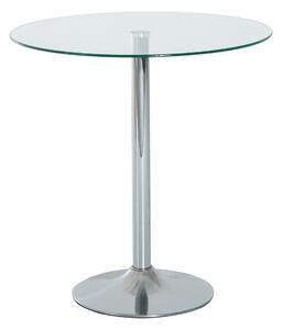 HOMCOM Tavolo da Pranzo Rotondo con Piano in Vetro, Telaio Metallico, Colore Argento | Aosom Italy