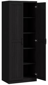 HOMCOM Buffet cucina, mobile cucina archiviazione con doppia porta e 2 ripiani regolabili, 60 x 40 x 160 cm, nero | Aosom Italy