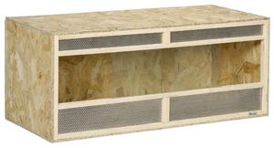 PawHut Terrario per Rettili/Anfibi, Porte Scorrevoli in Vetro, Griglie di Ventilazione, 120x50x50cm | Aosom Italy